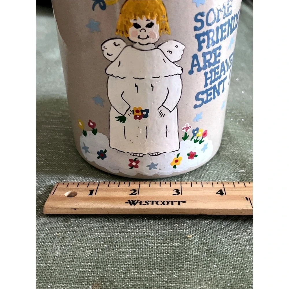 RRP Co.~ Roseville Pottery Crock 1pt High Jar With Lid~ Angel~USA